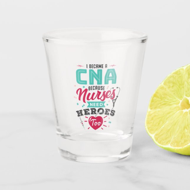 Vaso De Chupito Héroes de los auxiliares de Enfermería certificado (Anverso)