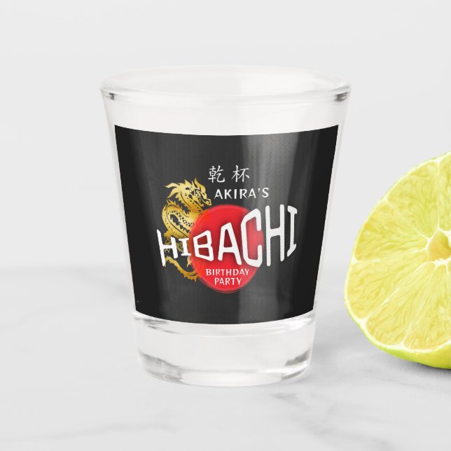 Vaso De Chupito Hibachi Chef Japanese BBQ Sushi Dragon Birthday (Anverso)