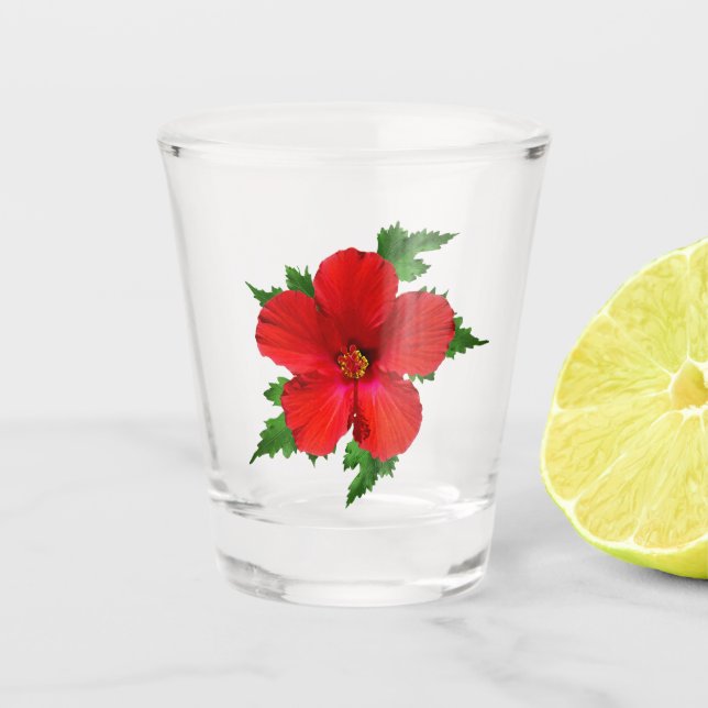 Vaso De Chupito Hibiscus Rojo (Anverso)