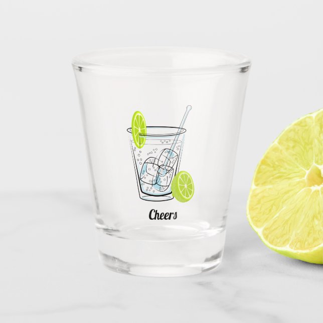 Vaso De Chupito Hielo y rebanada (Anverso)