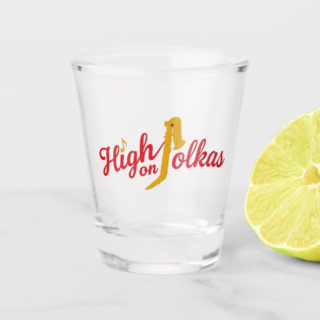 Vaso De Chupito High on Polkas Logo Shot Glass (Anverso)