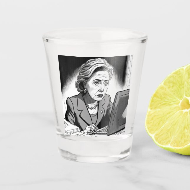 Vaso De Chupito Hillary Clinton Borrando 33.000 correos electrónic (Anverso)