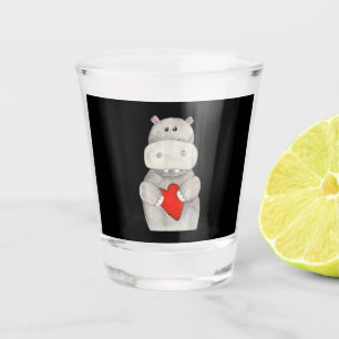 Vaso De Chupito Hippo cutáneo Hipopótamo Sujeto corazón   Love Hip