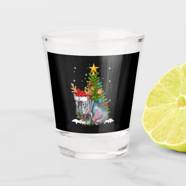 Vaso De Chupito Hippo Fiona Árbol de Navidad Hippopótamo (Anverso)