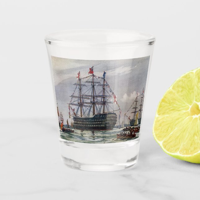 Vaso De Chupito HMS Queen Acorazado 1839 (Anverso)
