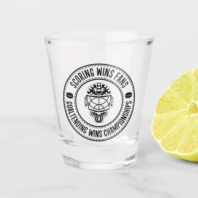 Vaso De Chupito Hockey Goalie dice (Anverso)