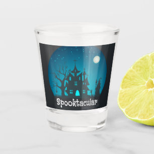 Vaso De Chupito Hogar trinitense de azul y negro en Spooktacular