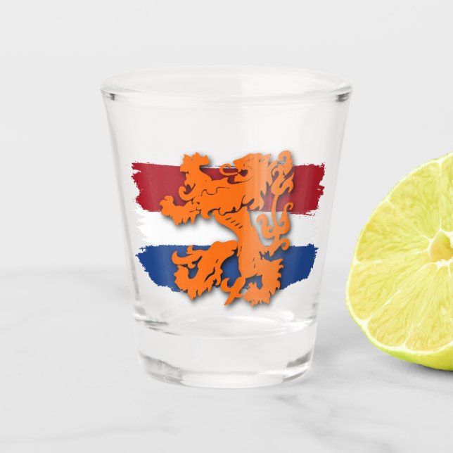 Vaso De Chupito Holanda del equipo del león del Naranja de la band (Anverso)