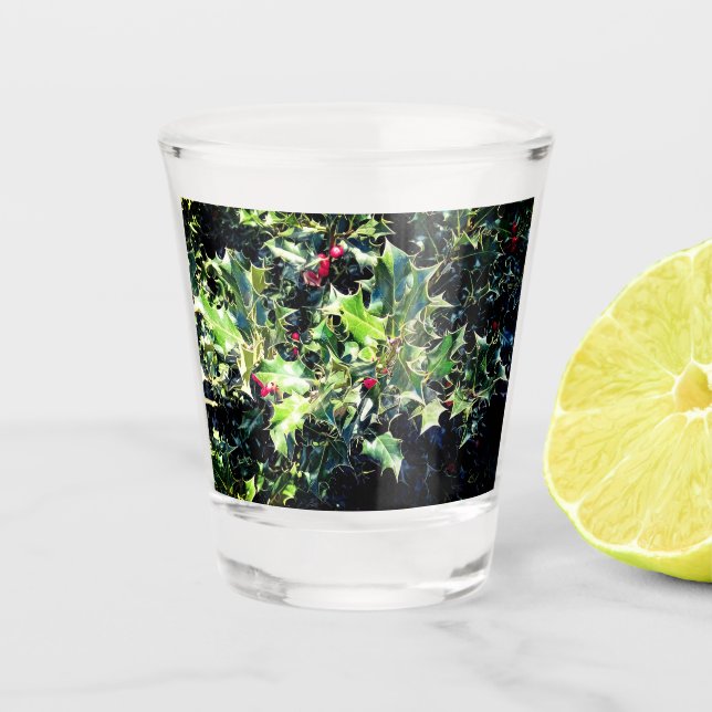 Vaso De Chupito Holly, bayas rojas (Anverso)