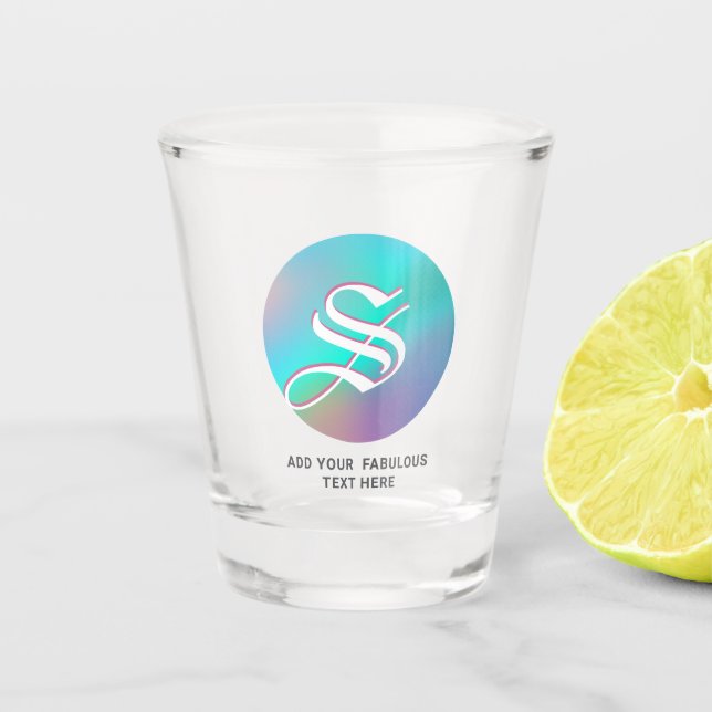 Vaso De Chupito Holographic Wonderland | Monograma y nombre del pe (Anverso)