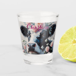 Vaso De Chupito Holstein Cow Carnations Farmhouse Personalizado
