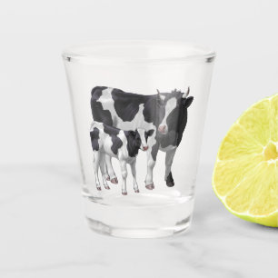 Vaso De Chupito Holstein Cow & Cute Calf