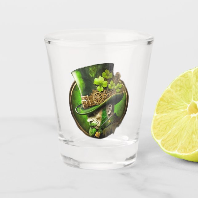 Vaso De Chupito Hombre del Día del Sombrero Mecánico Steampunk (Anverso)