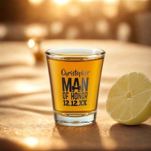 Vaso De Chupito Hombre personalizado del partido de bodas con vidr