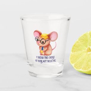 Vaso De Chupito Hombre Queso Peludo Negocios Ratón Corbata Gafas F