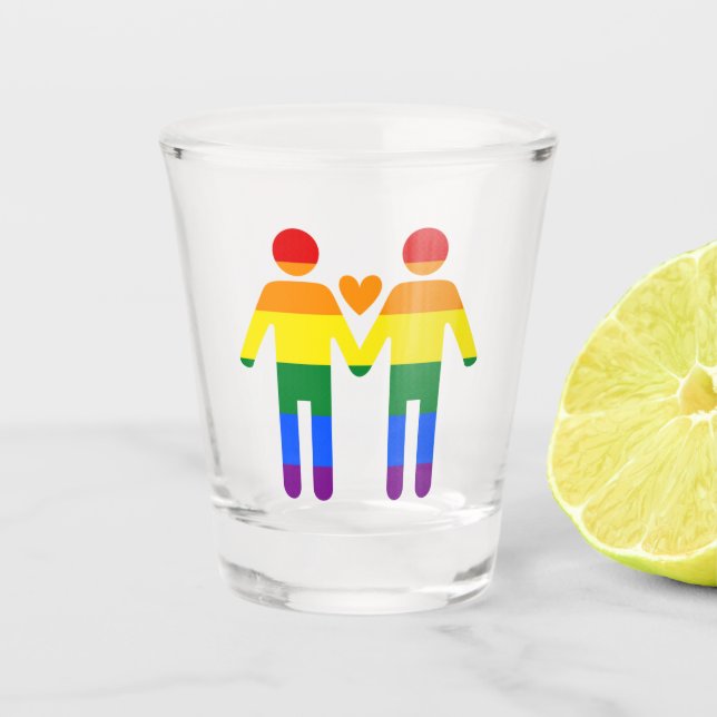 Vaso De Chupito Hombres arcoiris (Anverso)