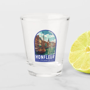 Vaso De Chupito Honfleur France Viaje de arte Vintage