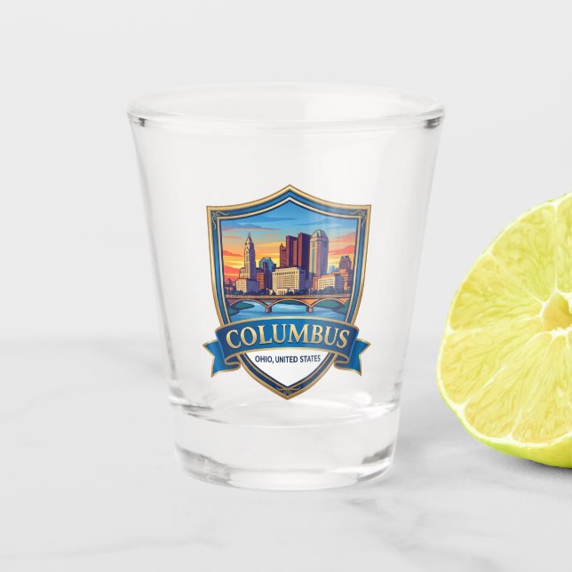 Vaso De Chupito Horizonte de Columbus, Ohio Ohio (Anverso)