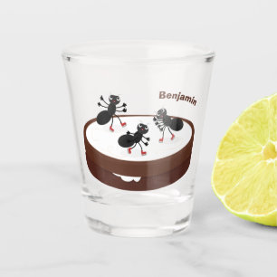 Vaso De Chupito Hormigas felices patinando hielo en personalizado