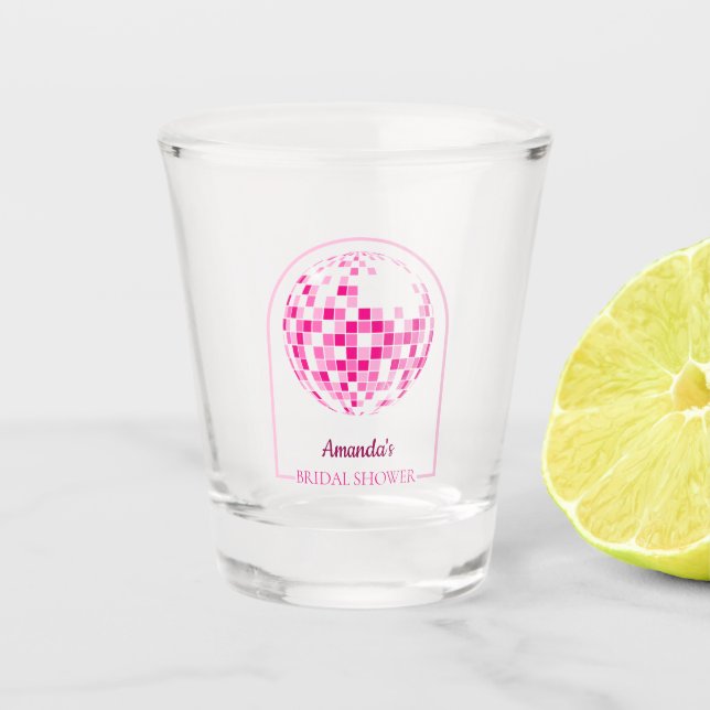 Vaso De Chupito Hot Pink Disco Boogie Bridal Shower (Anverso)