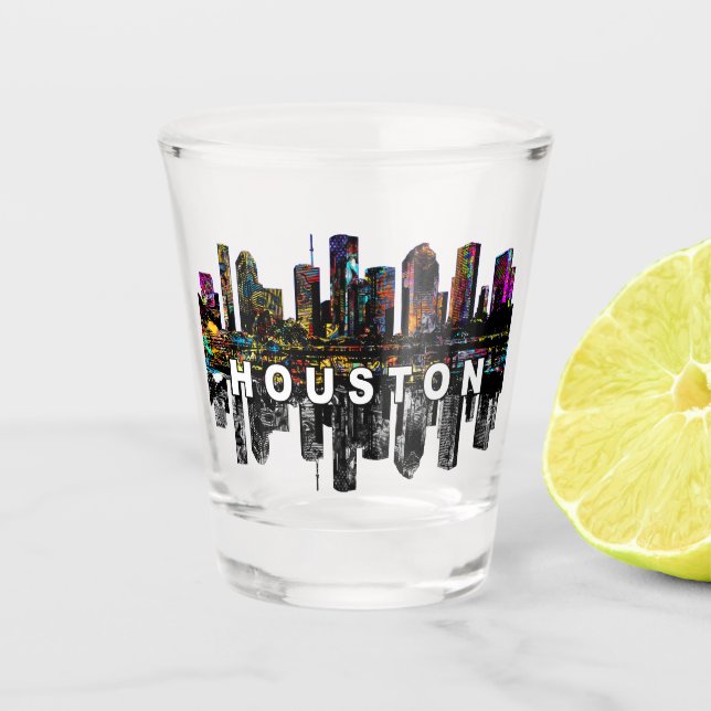 Vaso De Chupito Houston Texas en graffiti (Anverso)