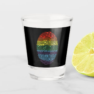 Vaso De Chupito Huella dactilar LGBTQ Orgulloso Arcoíris Gay Lesbi