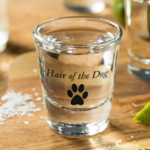 Vaso De Chupito Huella de pata de Pelo de Perro