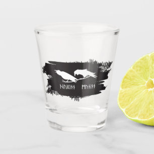 Vaso De Chupito Huginn y Muninn Cuervos Vikingos Tinta Nórdica