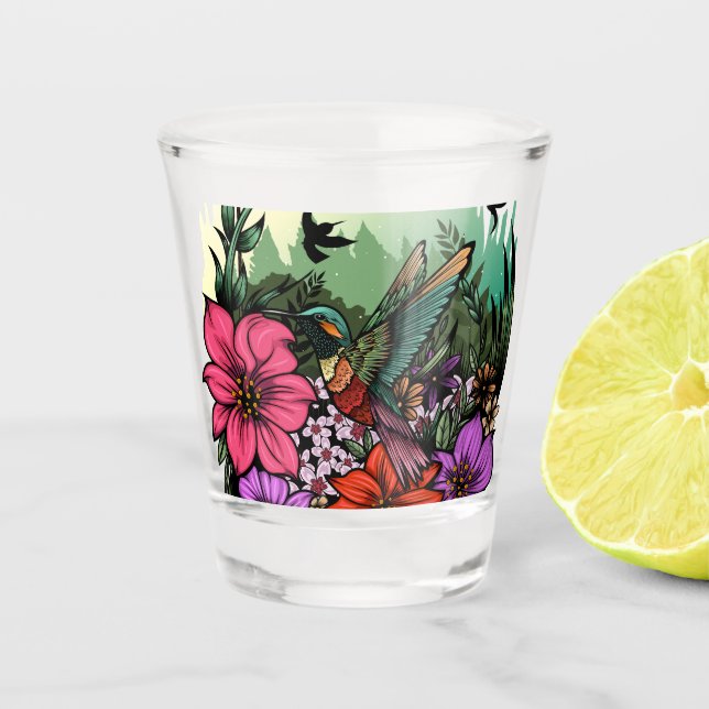 Vaso De Chupito Hummingbird Garden (Anverso)