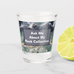 Vaso De Chupito Humor del coleccionista de rock Piedra pulida verd