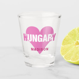 Vaso De Chupito Hungría Amar el nombre personalizado de vidrio de