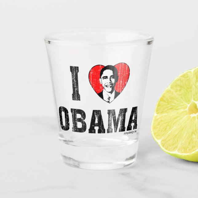Vaso De Chupito I corazón Obama (Anverso)