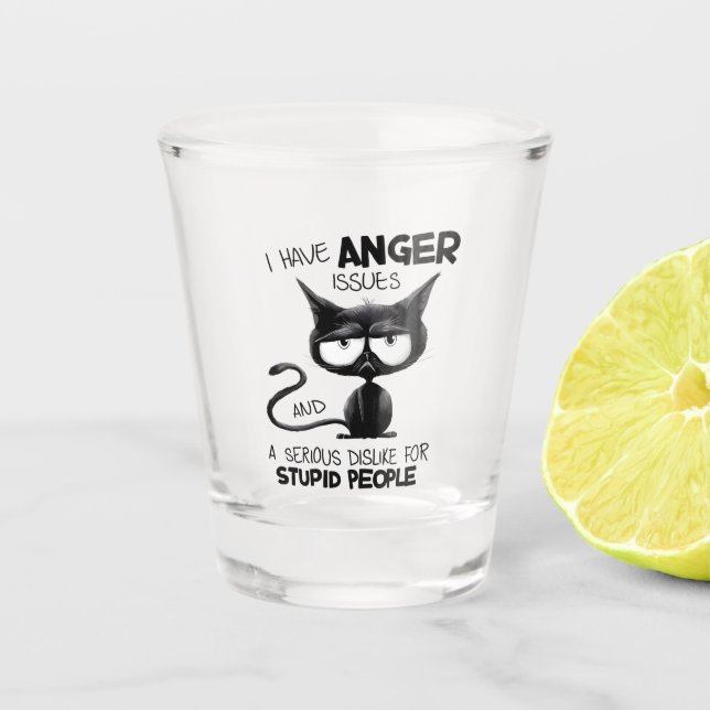 Vaso De Chupito I Have Anger Issues Funny Cat Lover Gift  (Anverso)