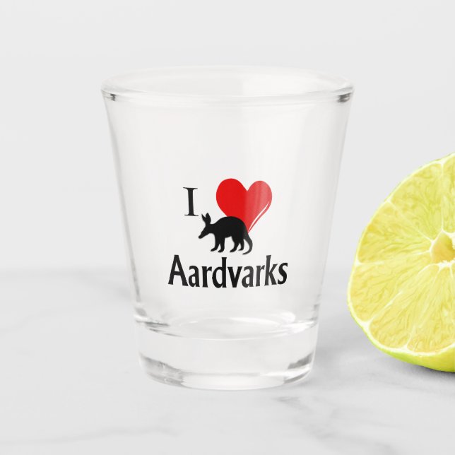 Vaso De Chupito I Heart Aardvarks (Anverso)