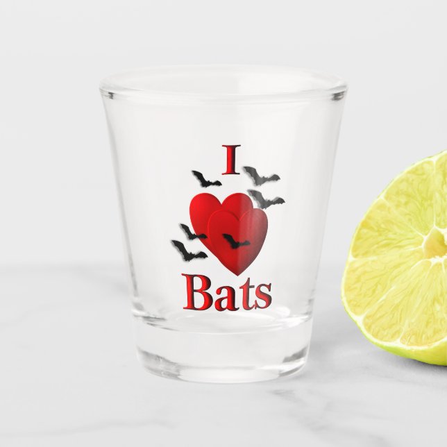 Vaso De Chupito I Heart Bats (Anverso)
