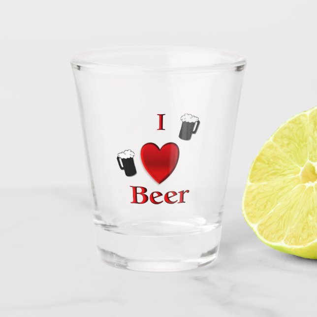Vaso De Chupito I Heart Beer Design (Anverso)