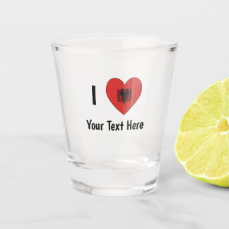 Vaso De Chupito I (Heart Shaped Albanian Flag) Your Text