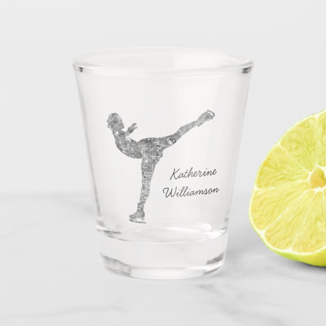 Vaso De Chupito Ice Skymer plateado de patinaje artístico sobre hi (Anverso)