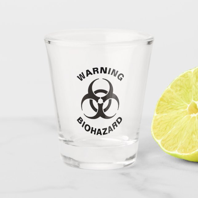 Vaso De Chupito Icono de Biopeligro (Anverso)