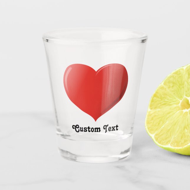 Vaso De Chupito Icono de corazón 3D (Anverso)