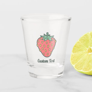 Vaso De Chupito Icono de fresa Vidrio de disparo