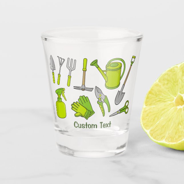 Vaso De Chupito Iconos de jardinería (Anverso)