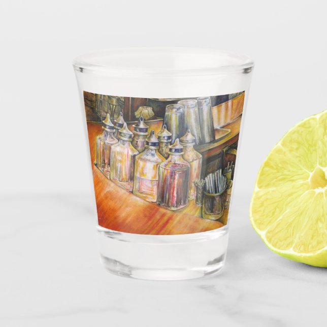 Vaso De Chupito Ideografía de la luz dorada (Anverso)
