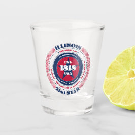 Vaso De Chupito Illinois 21st Star Patriotic Shot glass