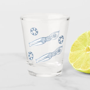 Vaso De Chupito Ilustracion azul para nadadores de Snicro artístic