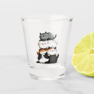 Vaso De Chupito Ilustracion caprichoso de un montón de gatos adora