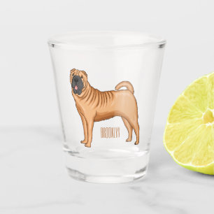 Vaso De Chupito Ilustracion chino de personalizado de perro Shar-P