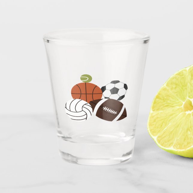 Vaso De Chupito ilustracion de baloncesto deportivo (Anverso)