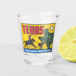 Vaso De Chupito Ilustracion de calcomanía del estado de Texas con 