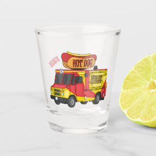 Vaso De Chupito Ilustracion de camión de comida para perros calien